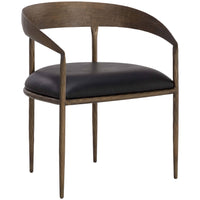 Zanatta Leather Dining Chair, Charcoal Black, Set of 2