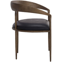 Zanatta Leather Dining Chair, Charcoal Black, Set of 2