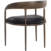 Zanatta Leather Dining Chair, Charcoal Black, Set of 2