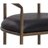 Zanatta Leather Dining Chair, Charcoal Black, Set of 2-Furniture - Dining-High Fashion Home
