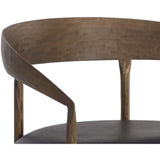 Zanatta Leather Dining Chair, Charcoal Black, Set of 2-Furniture - Dining-High Fashion Home