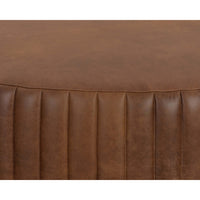 Divano Leather Ottoman, Aged Cognac