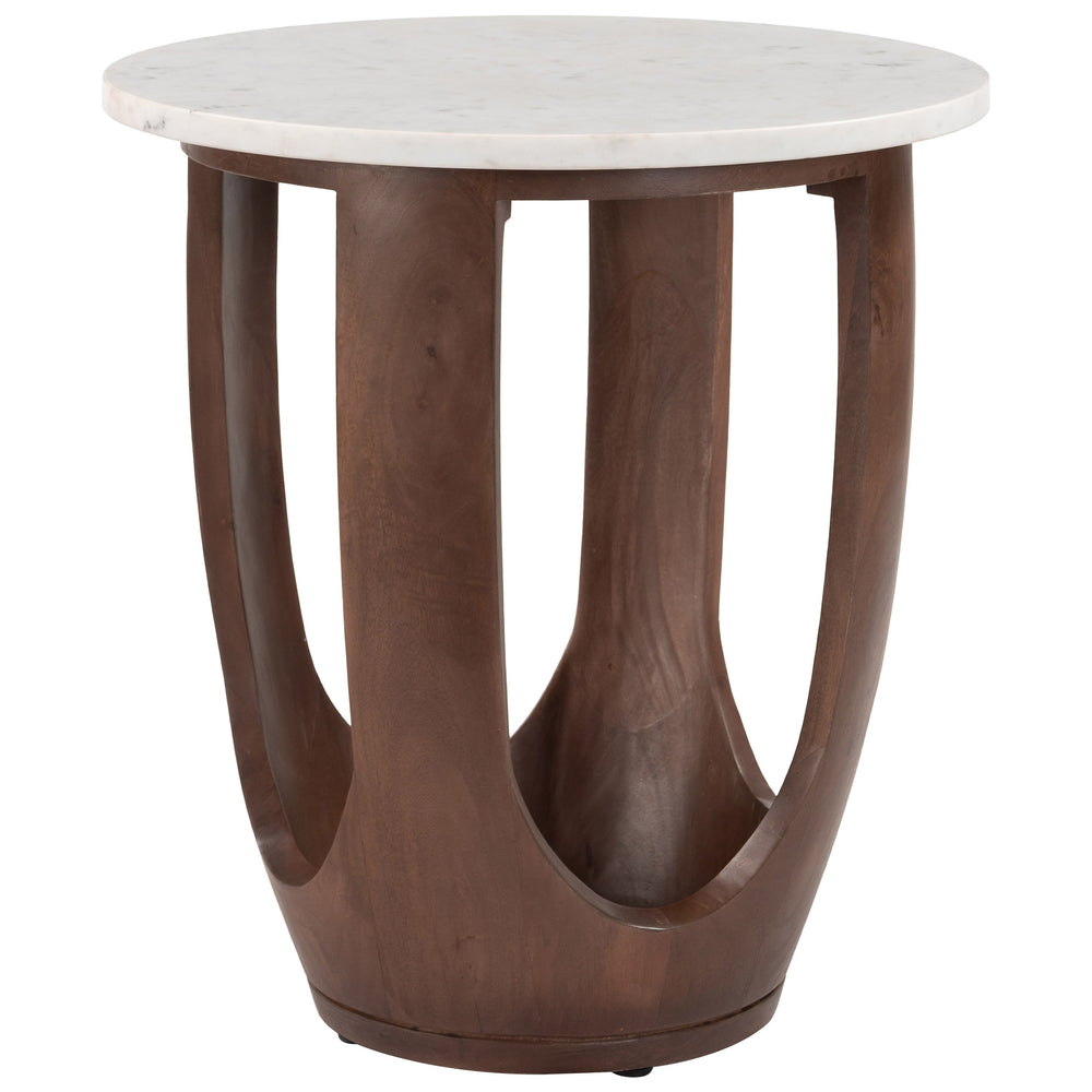 Vaan Side Table, White/Walnut