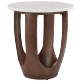 Vaan Side Table, White/Walnut