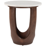 Vaan Side Table, White/Walnut
