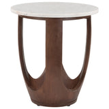 Vaan Side Table, White/Walnut