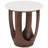 Vaan Side Table, White/Walnut