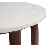 Vaan Side Table, White/Walnut