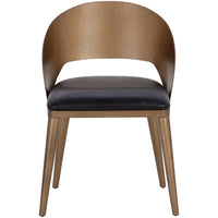 Dezirae Dining Chair, Charcoal Black/Antique Brass, Set of 2