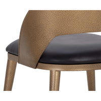 Dezirae Dining Chair, Charcoal Black/Antique Brass, Set of 2