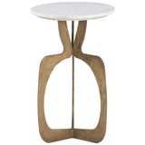Ophelia Side Table, White/Brass