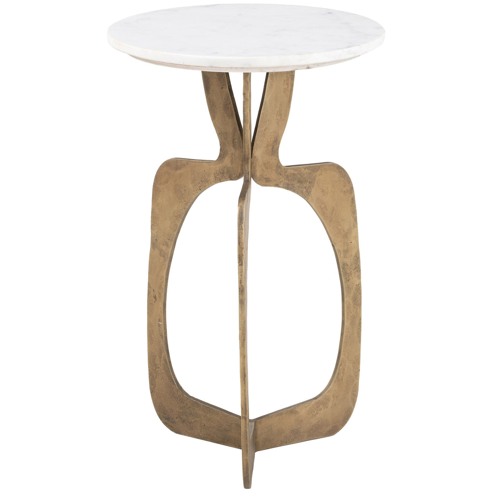 Ophelia Side Table, White/Brass