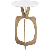 Ophelia Side Table, White/Brass