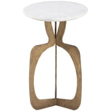 Ophelia Side Table, White/Brass