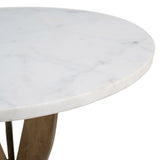 Ophelia Side Table, White/Brass