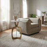 Ophelia Side Table, White/Brass