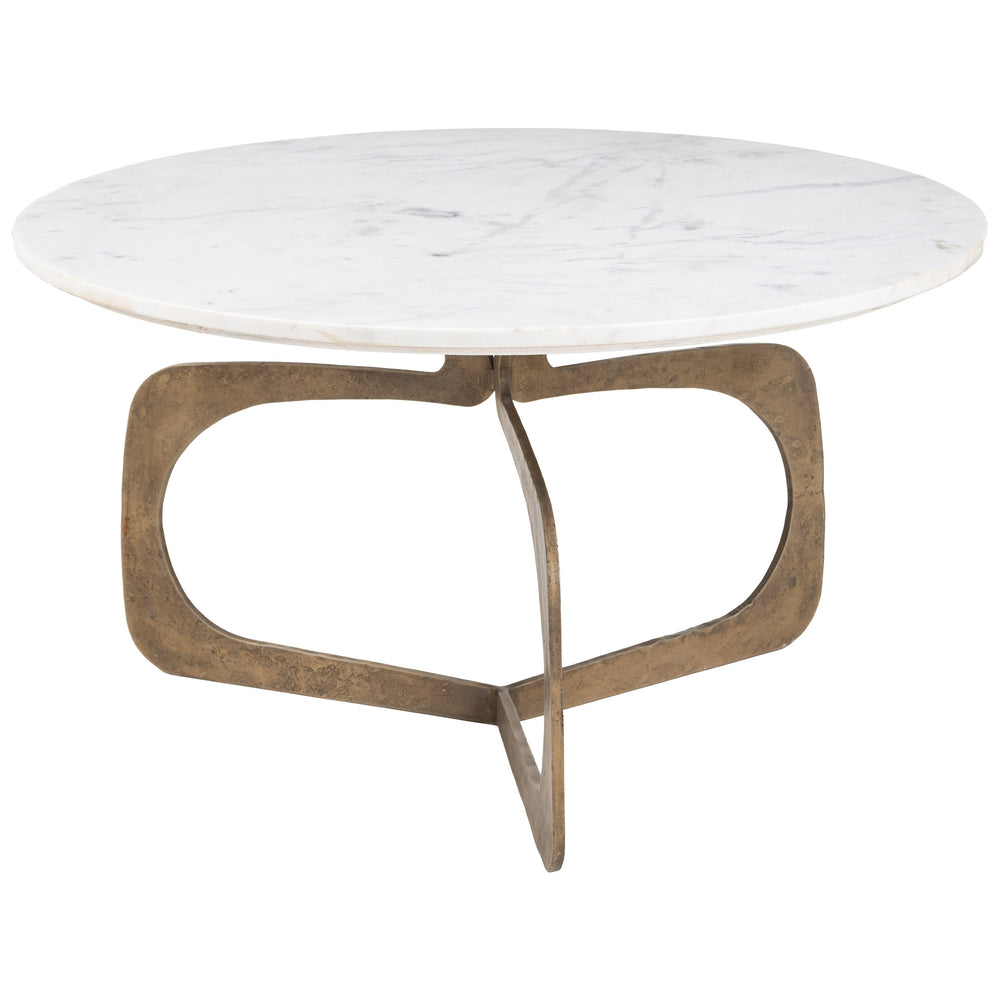 Ophelia Coffee Table, White/Brass