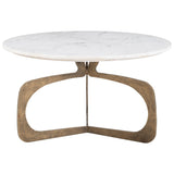 Ophelia Coffee Table, White/Brass