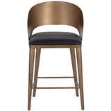 Dezirae Counter Stool, Charcoal Black/Antique Brass-Furniture - Dining-High Fashion Home