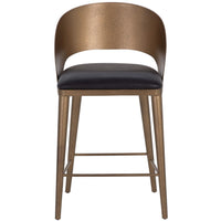 Dezirae Counter Stool, Charcoal Black/Antique Brass-Furniture - Dining-High Fashion Home