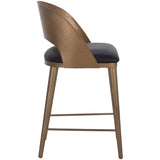 Dezirae Counter Stool, Charcoal Black/Antique Brass-Furniture - Dining-High Fashion Home