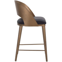 Dezirae Counter Stool, Charcoal Black/Antique Brass-Furniture - Dining-High Fashion Home