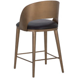 Dezirae Counter Stool, Charcoal Black/Antique Brass-Furniture - Dining-High Fashion Home