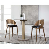 Dezirae Counter Stool, Charcoal Black/Antique Brass-Furniture - Dining-High Fashion Home