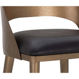 Dezirae Counter Stool, Charcoal Black/Antique Brass-Furniture - Dining-High Fashion Home