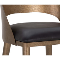 Dezirae Counter Stool, Charcoal Black/Antique Brass-Furniture - Dining-High Fashion Home
