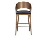 Dezirae Barstool, Charcoal Black/Antique Brass-Furniture - Dining-High Fashion Home