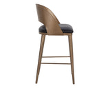 Dezirae Barstool, Charcoal Black/Antique Brass-Furniture - Dining-High Fashion Home