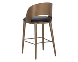 Dezirae Barstool, Charcoal Black/Antique Brass-Furniture - Dining-High Fashion Home
