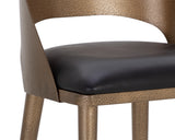 Dezirae Barstool, Charcoal Black/Antique Brass-Furniture - Dining-High Fashion Home