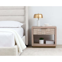Akava Nightstand, Light Oak