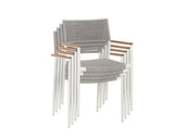 Nava Outdoor Stackable Dining Armchair, White, Set of 2-Furniture - Dining-High Fashion Home