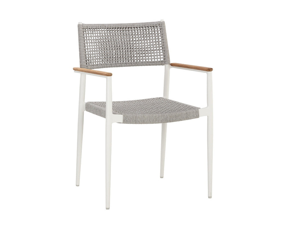 Nava Outdoor Stackable Dining Armchair, White, Set of 2-Furniture - Dining-High Fashion Home