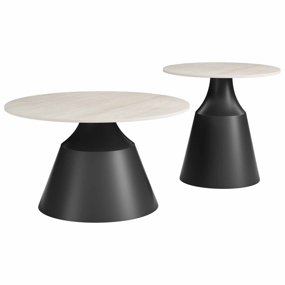 Camella Coffee Table Set, Light Beige/Black