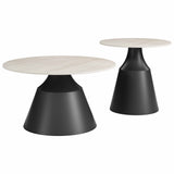 Camella Coffee Table Set, Light Beige/Black