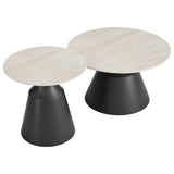 Camella Coffee Table Set, Light Beige/Black