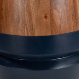 Tornos Side Table, Walnut/Deep Blue