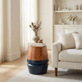 Tornos Side Table, Walnut/Deep Blue