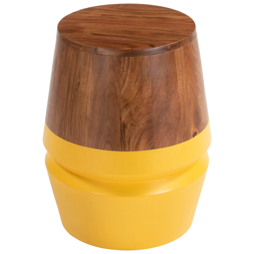 Tornos Side Table, Walnut/Yellow