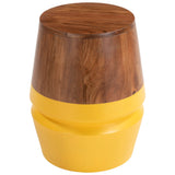 Tornos Side Table, Walnut/Yellow
