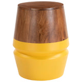 Tornos Side Table, Walnut/Yellow