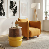 Tornos Side Table, Walnut/Yellow