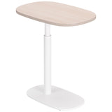 Buddy Adjustable Rotating Side Table, Natural/White