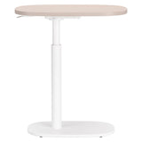 Buddy Adjustable Rotating Side Table, Natural/White