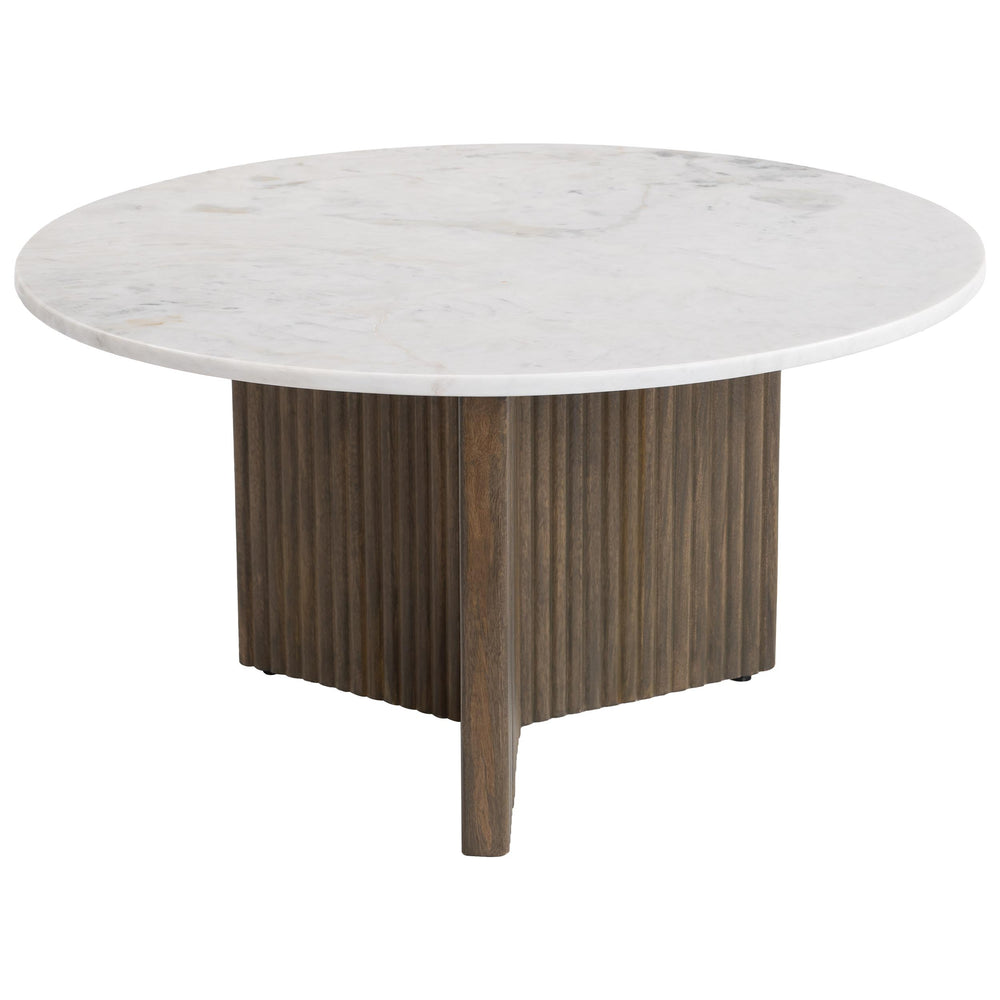 Tailo Coffee Table, White/Brass