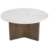 Tailo Coffee Table, White/Brass